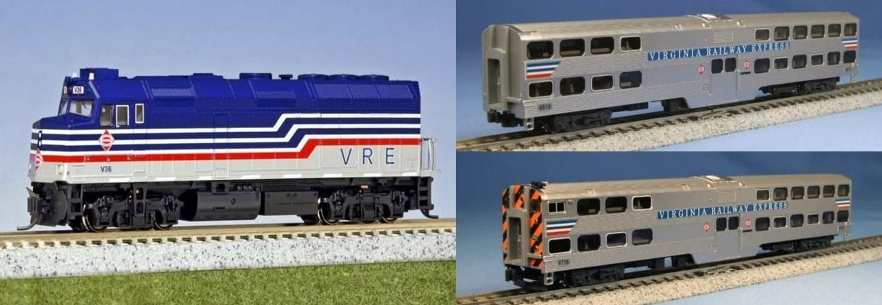 Kato 106-8706-BNDL-DCC VRE Capital N Gauge Commuter Complete Bundle Set