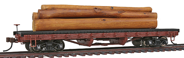 ACF Log Car w/Logs - Ready to Run - Silver Series -- 1906-1935 Version (Boxcar Red)