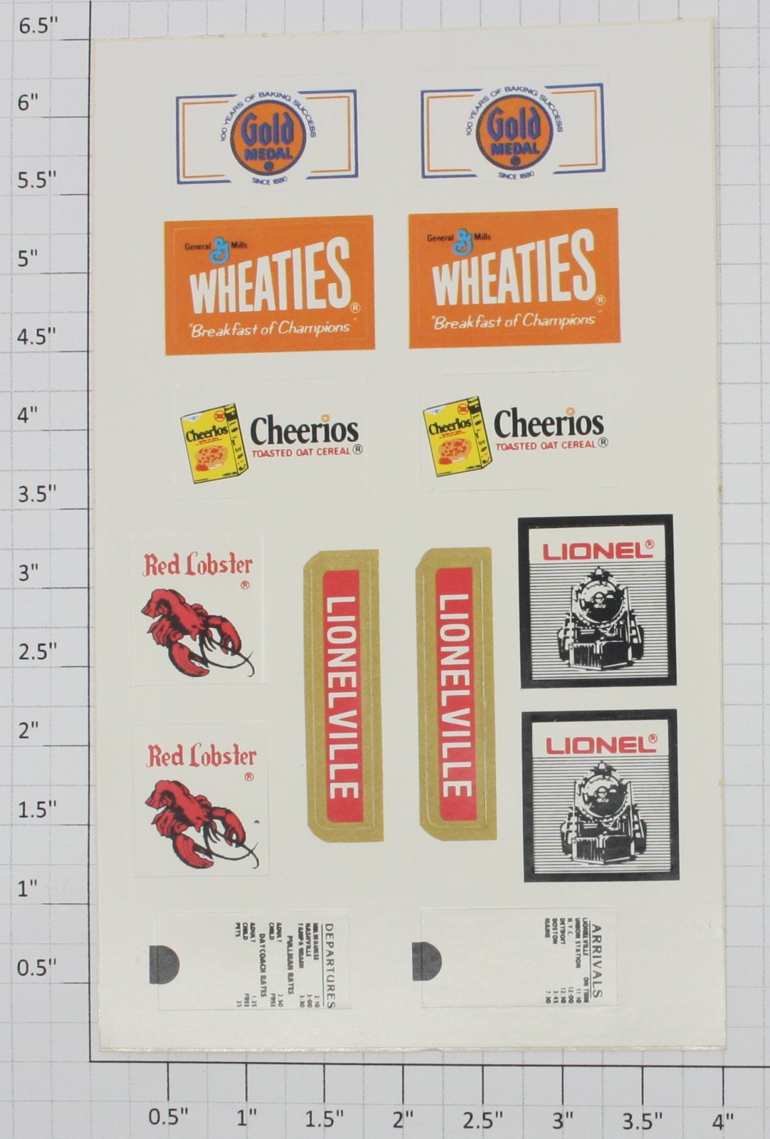 Lionel 2129-10 Illuminated Freight Station Decal Sheet