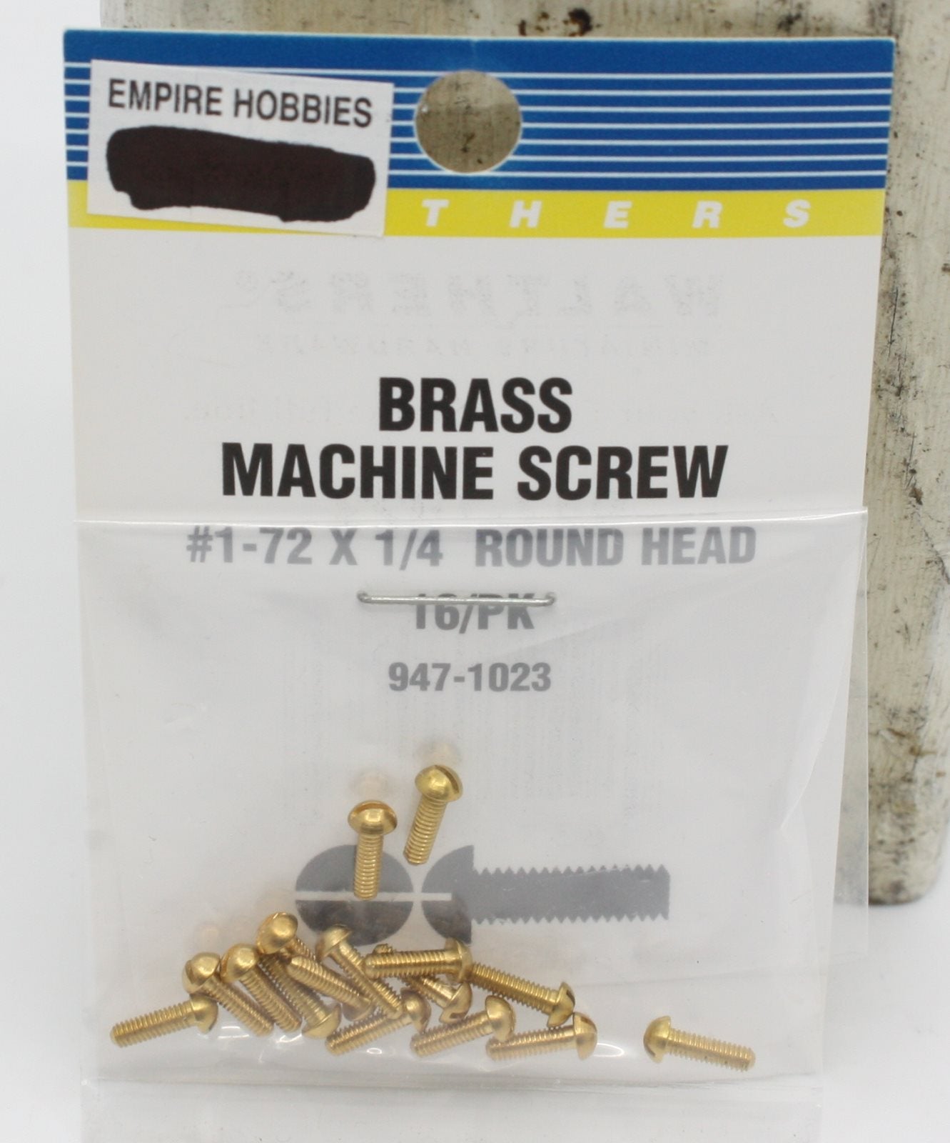 Walthers 947-1023 1-72 1/4" Brass Round HeadMachine Screw (Pack of 16)