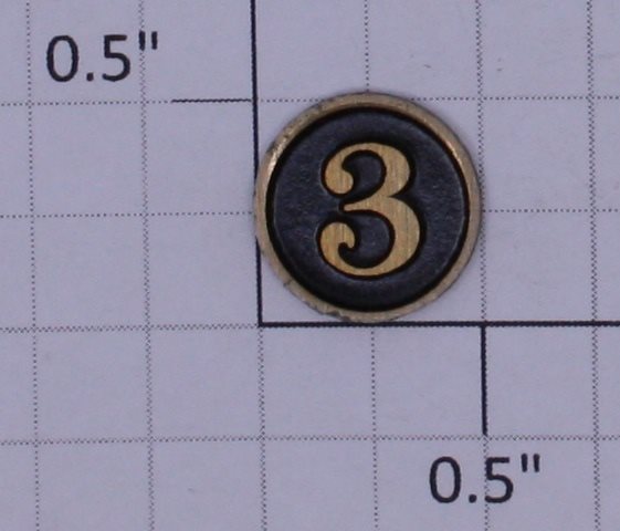 Delton 10016-29-03 2-8-0 C-16 #3 Brass Number Plate