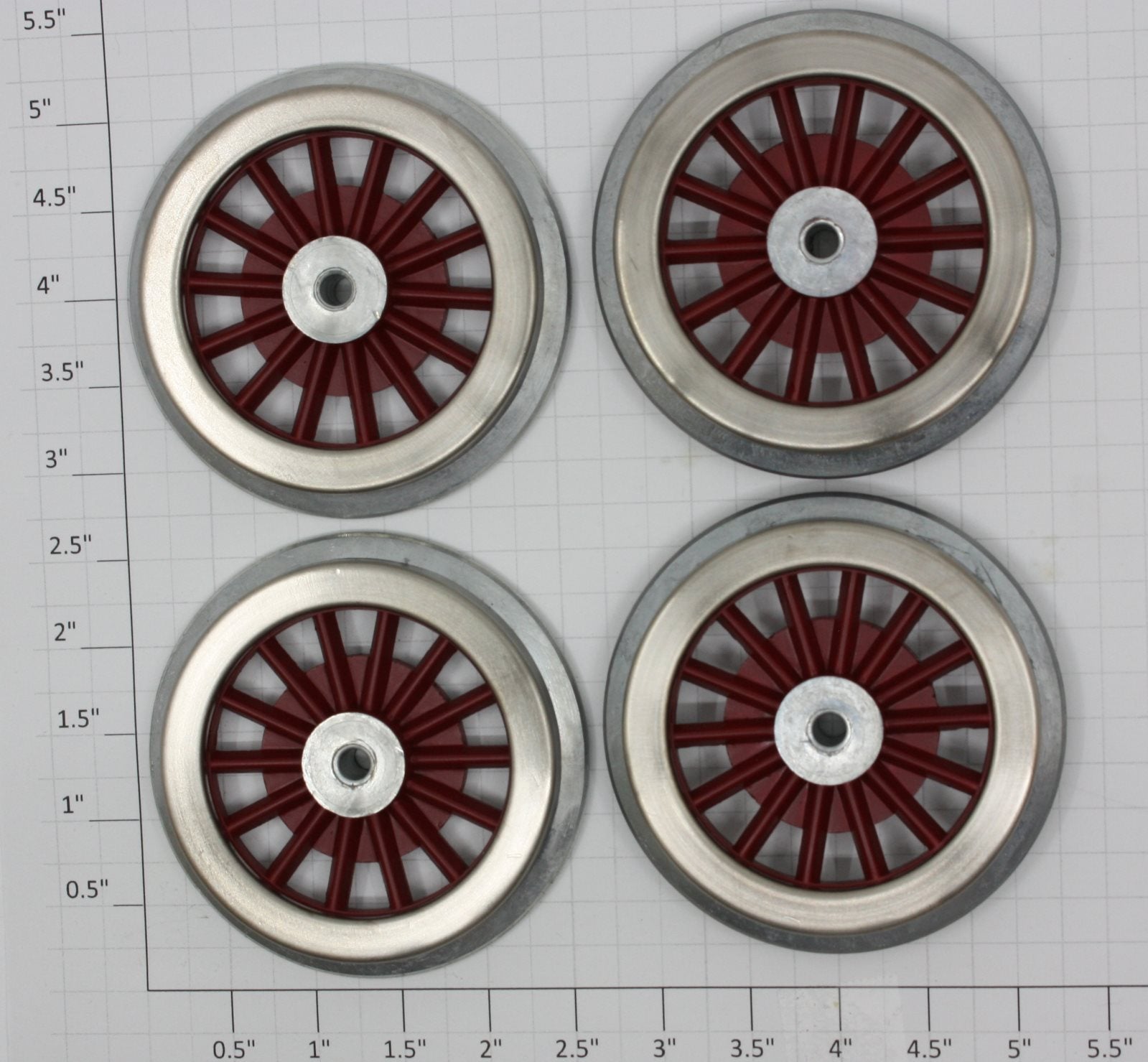 Lionel 33-27-32-31 Red 2-1/2" Std. Gauge Electric Loco Wheels (Set of 4)