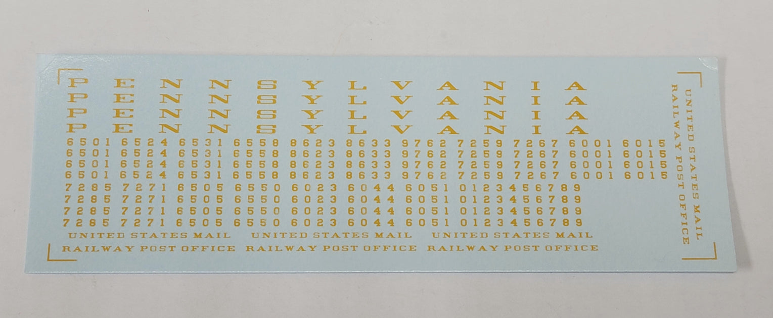 Bethlehem Car Works 402d HO Scale Pennsylvania BM70/RPO Dulux Gold Decals