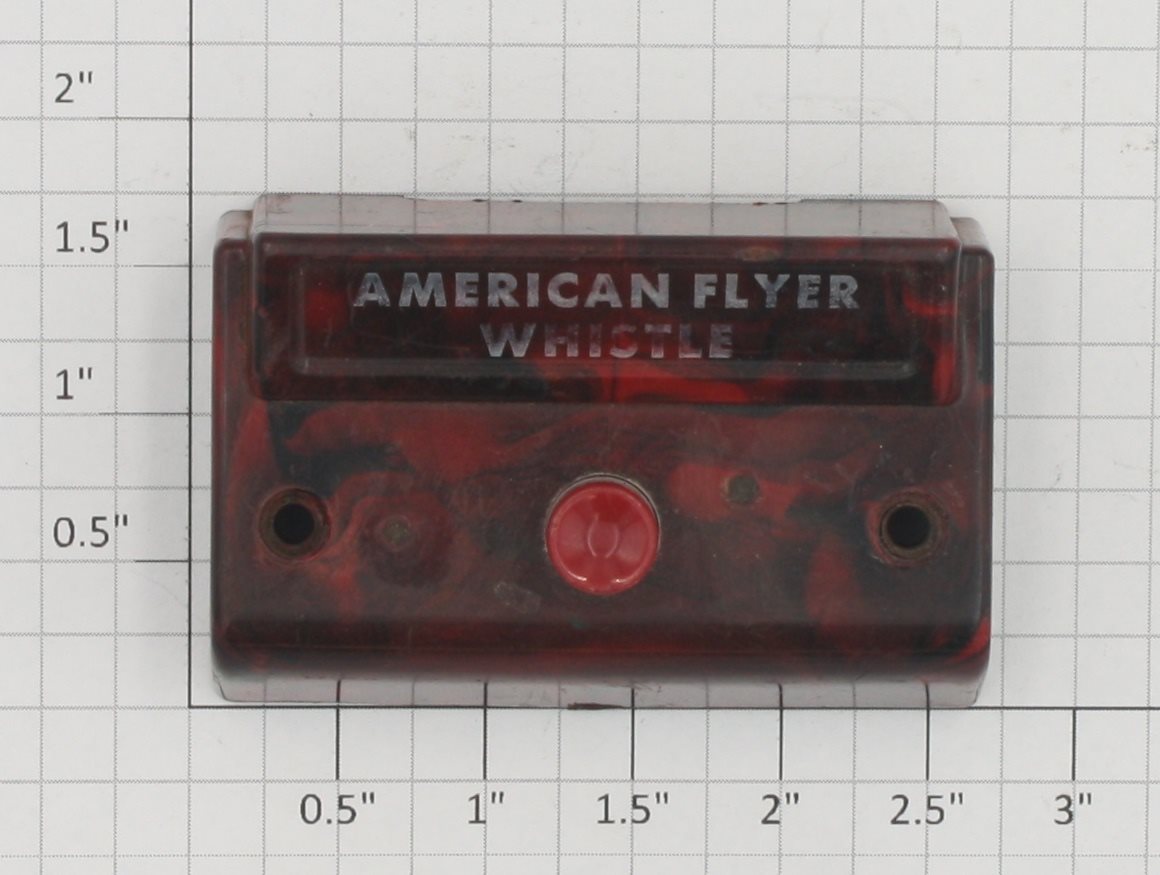 American Flyer XA10961-B S Gauge Bakelite Red Swirl "Whistle" Control Button