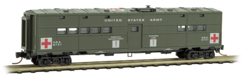 Micro-Trains 11800050 N United States Army 50' Troop Hospital Kitchen Car #8731