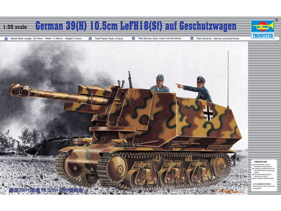 Trumpeter 00353 1:35 German 39(h) 10.5cm LeFH18(Sf auf Geschutzwagen Tank Kit