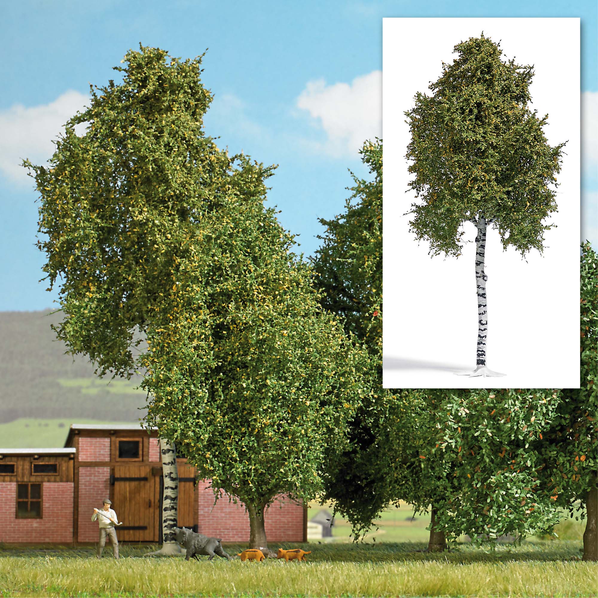Busch 3783 HO 6.7" Late Summer Birch Tree