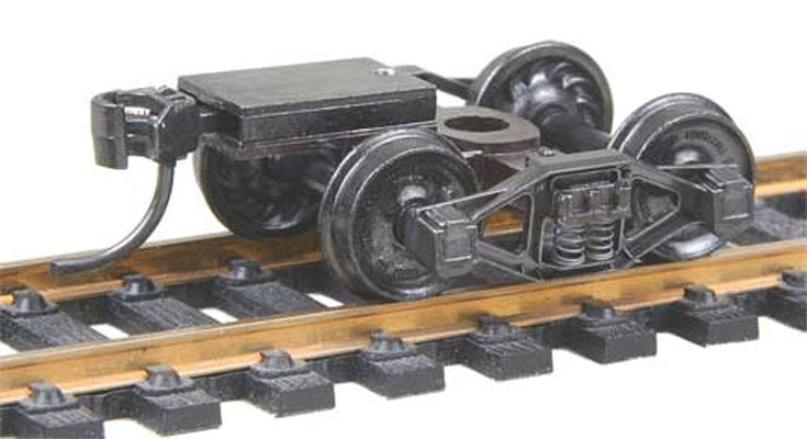 Bettendorf T-Section Fully Sprung Metal Trucks w/Whisker Couplers - Kit -- Code 110 (.110") 33" Ribbed-Back RP-25 Wheels 1 Pair