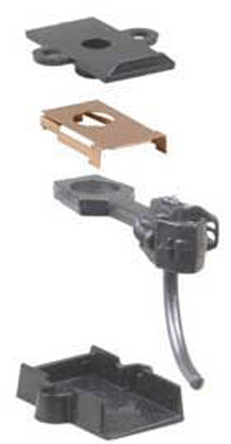#58 Scale Metal Coupler - Kit - Magne-Matic -- Medium 9/32" Centerset w/#232 Draft Gear Boxes 2 Pair