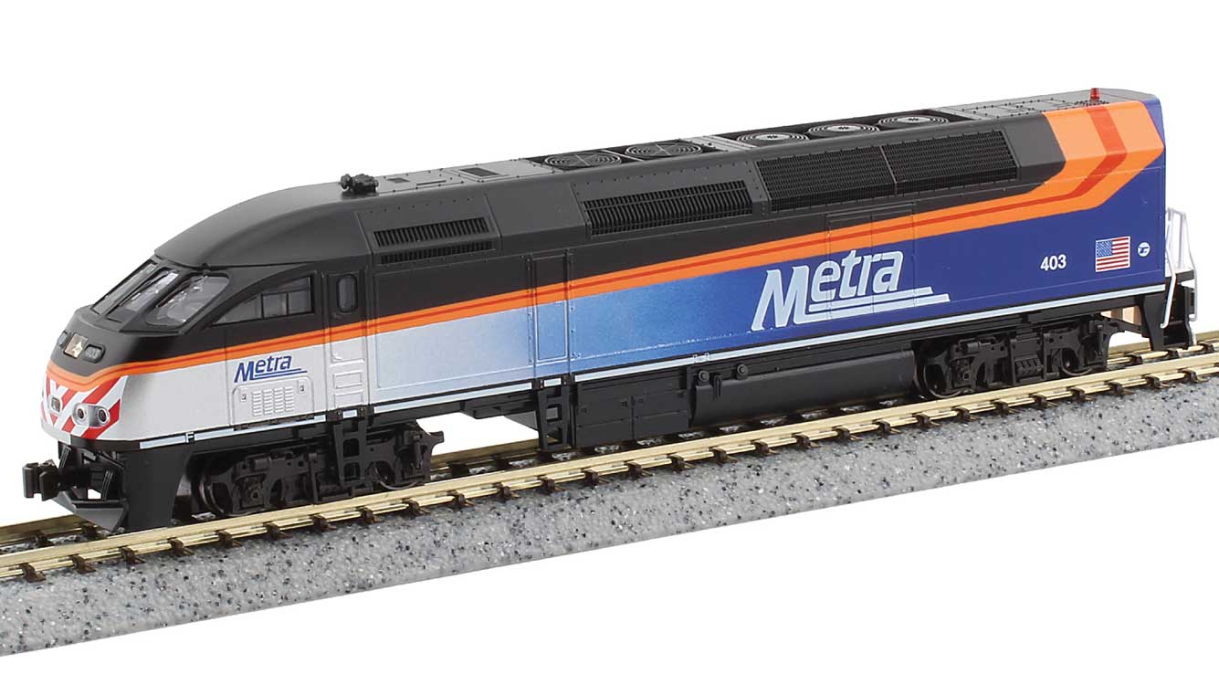 Motive Power Industries MP36PH - Standard DC -- Metra #403 (2020, gray, blue, orange, black roof)