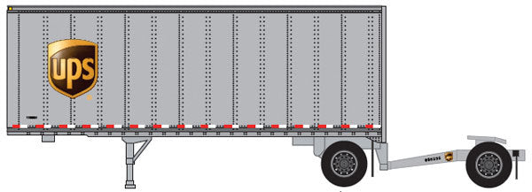 Trainworx Inc 42844-04 N UPS 28' Pup Van Trailer w/Converter Dolly # 729930