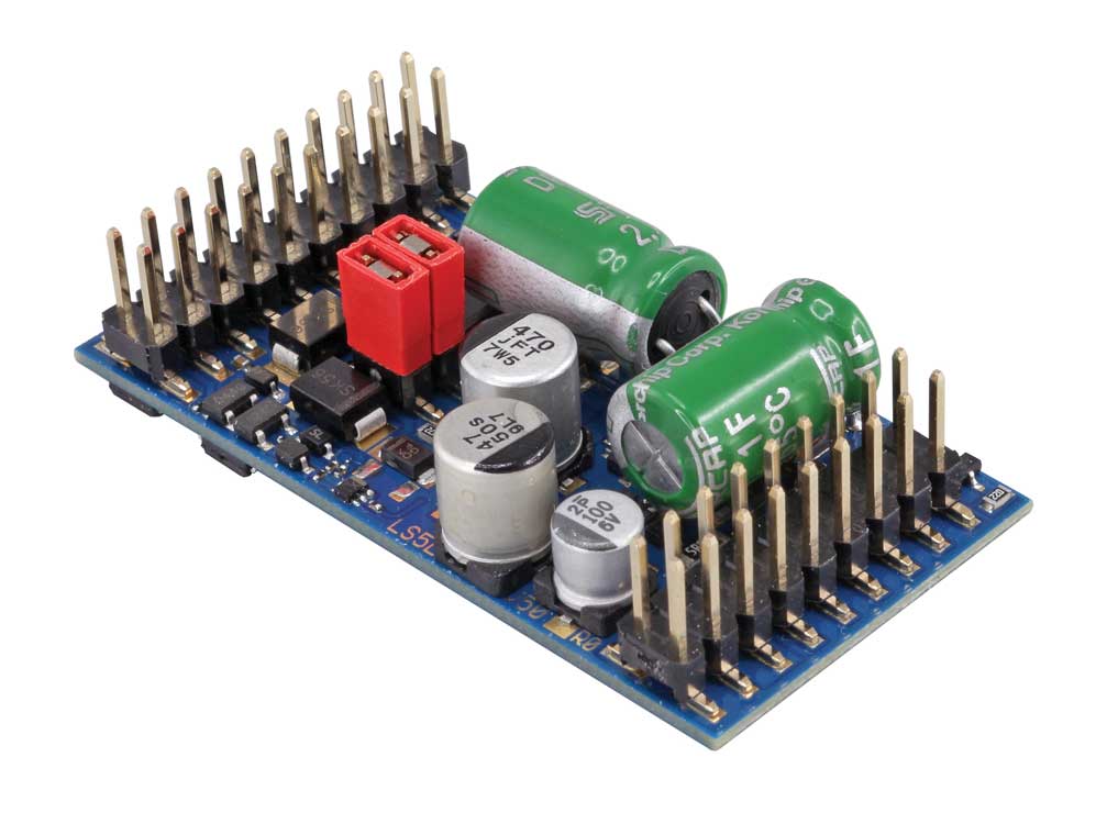 LokSound 5 L DCC-MM-SX-M4 Multi-Prototcol Sound and Control Decoder -- 3A for O Scale, Pinheader Interface with Adapter, No Recorded Sound Files