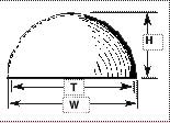 Plastruct 95842 7/16" x 1/4" x 7/32" Hemispherical Head Domes (Pack of 5)
