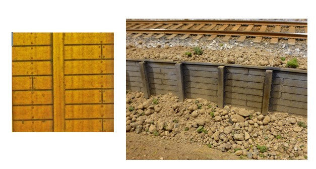 Chooch 8612 HO/O/S .135" Large Flexible Timber Retaining Wall