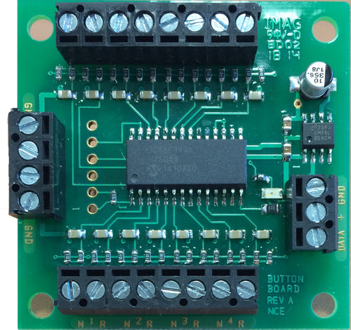 NCE 0152 Button Board Add on for Switch8 MK2 Switch Machine Decoder