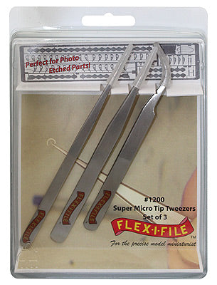 Flex-I-File 1200 Stainless Steel Tweezers (Set of 3)