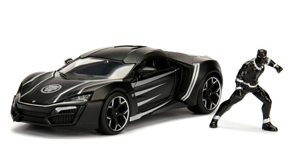Jada Toys 99723 1:24 Black Panther Figure & Lykan Hypersport Diecast Vehicle