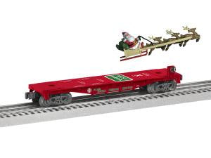 Lionel 1928460 O Santa's "Take Five" Mobile Deer Rest Shop Flat Car w/ Sleigh