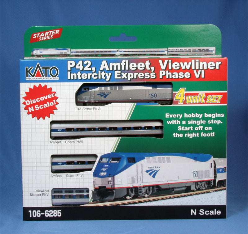 Kato 106-6285-DCC N Amtrak Amfleet GE P42 Phase VI N Gauge Diesel Train Set