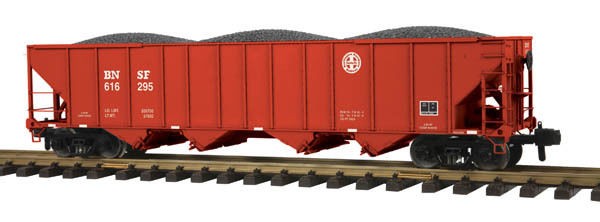 MTH 70-75047 G Scale BNSF Railking 4 Bay Metal Wheels Hopper #616295