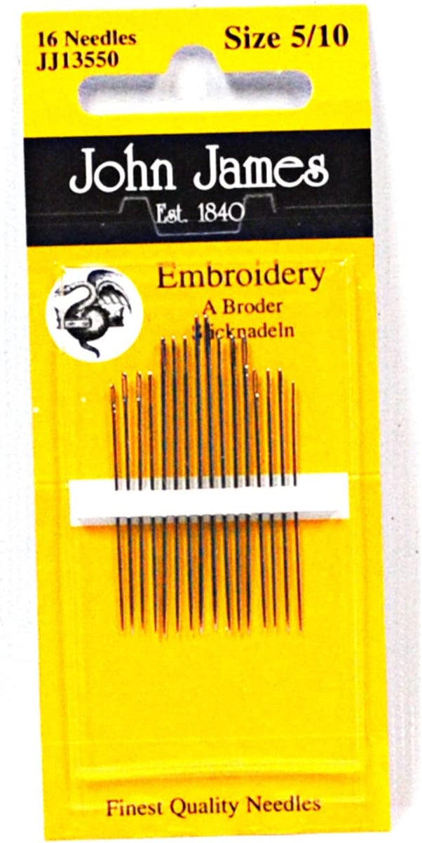 John James Embroidery / Crewel Needles Assorted Sizes 5/10