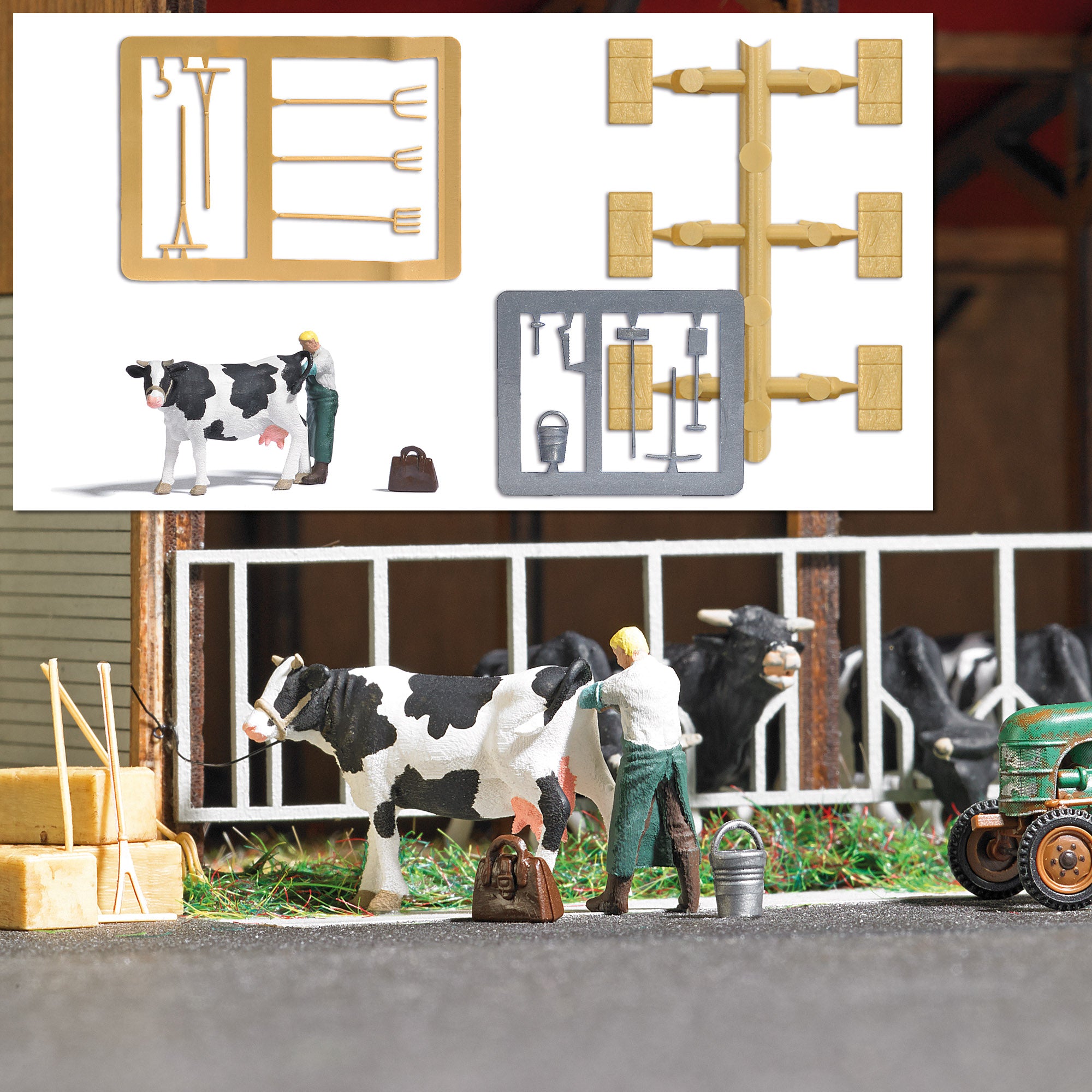 Busch 7930 HO Inseminator at Work Figure Set