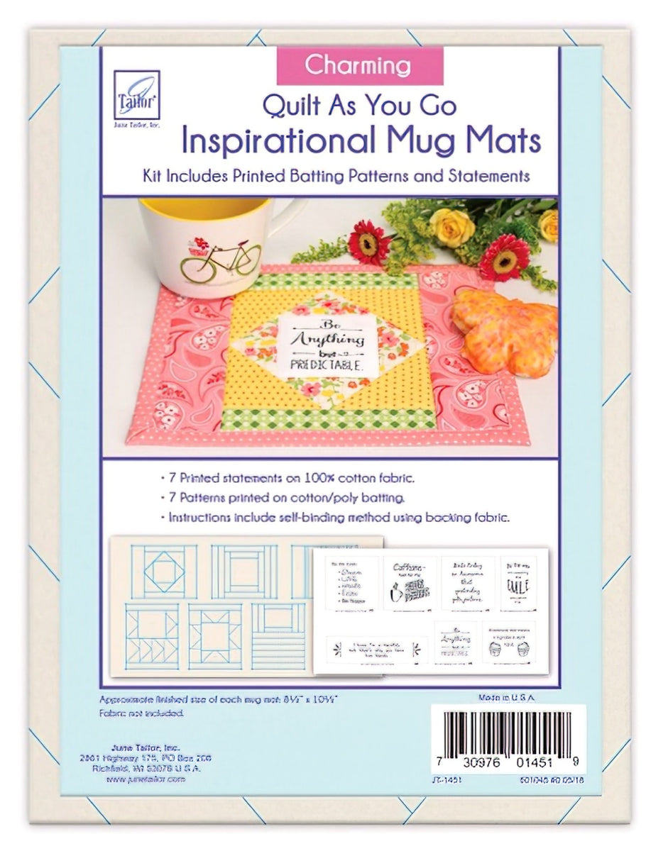 Charming - Quilt As You Go Inspirational Mug Mats by June Tailor Inc