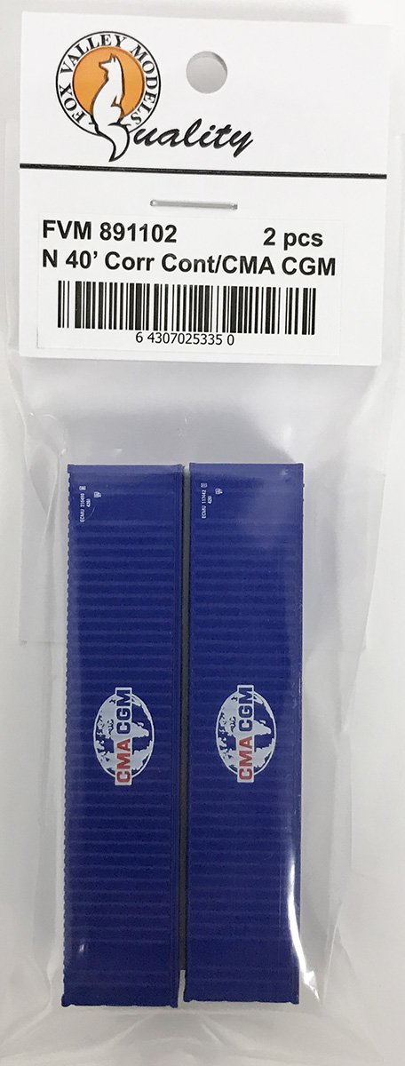 Fox Valley Models FVM891102 N CMA 40' Corrugated Container (Pack of 2)