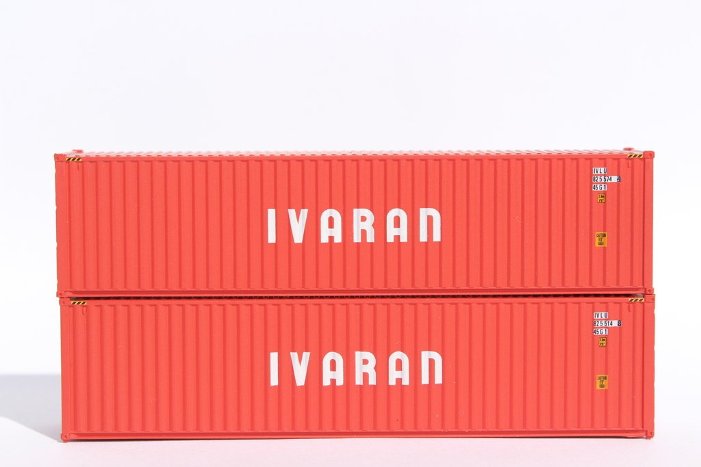 JTC Model Trains 405058 N Ivaran 40' High Cube Container (Pack of 2)