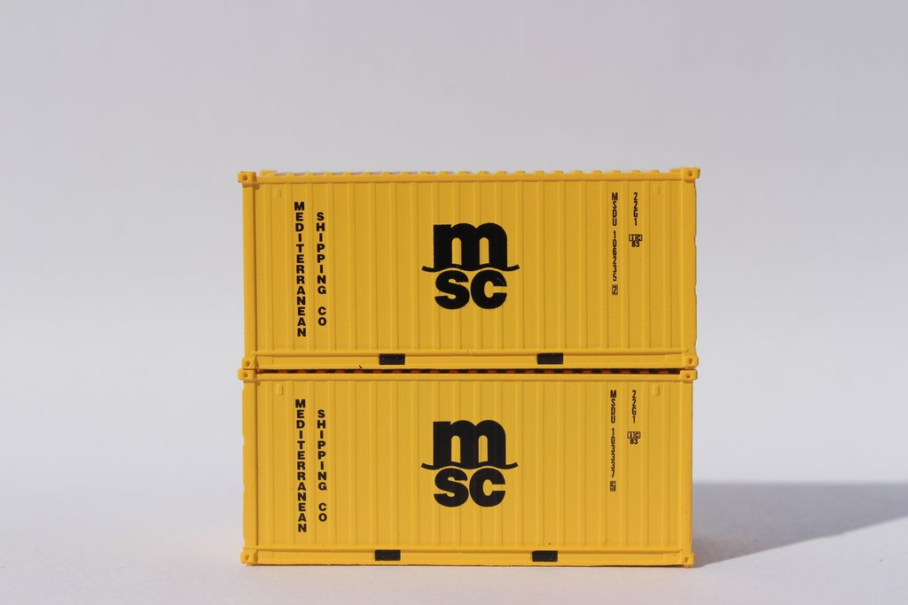 JTC Model Trains 205380 N MSDU MSC 20'' Corrugated Side Eco-Container(Pack of 2)