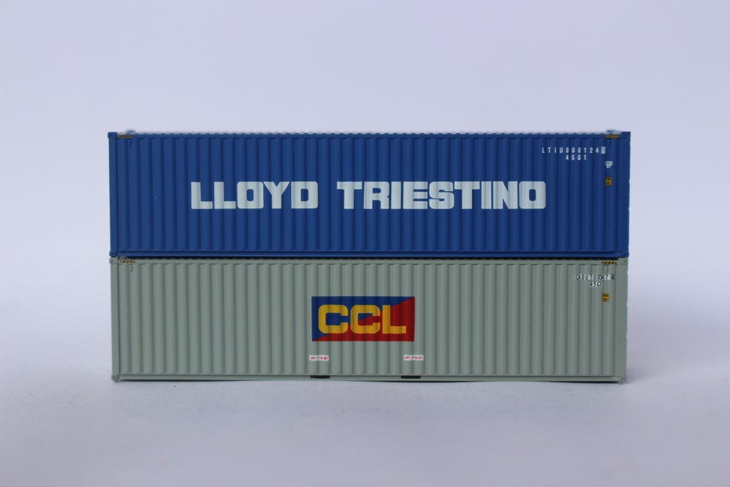 JTC Model Trains 405808 N Llyod & CCL 40' HC Container Mix Pack (Pack of 2)
