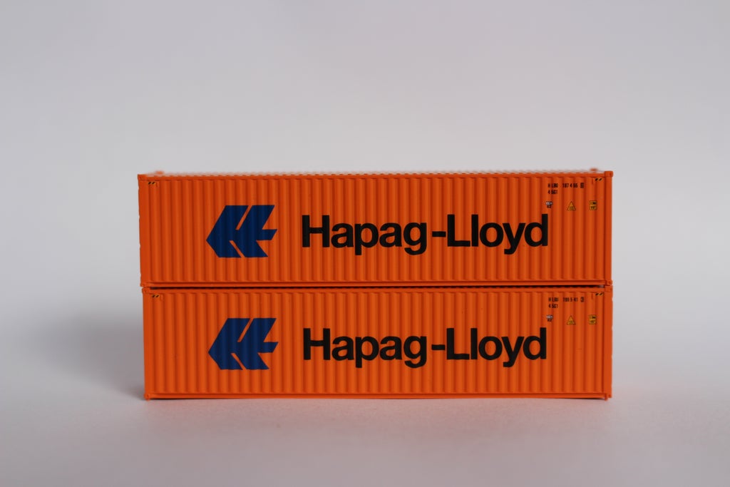JTC Model Trains 405164 N Hapag-Lloyd 40' High Cube C.S. Container (Pack of 2)