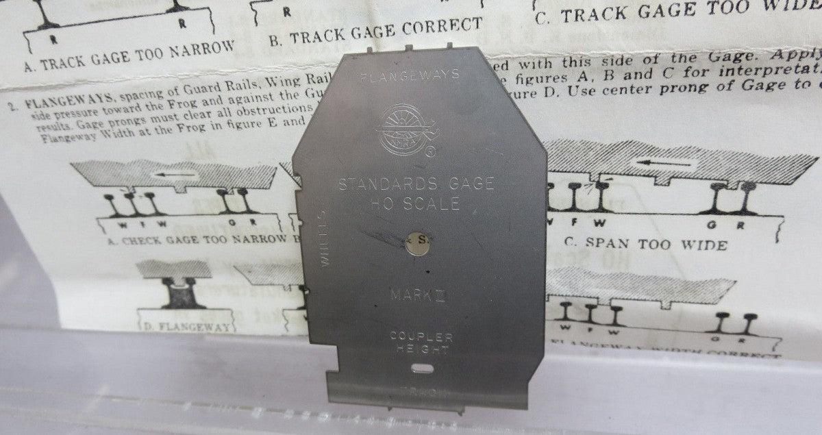 NMRA 1 HO Mark II Coupler Height Track Standards Gauge