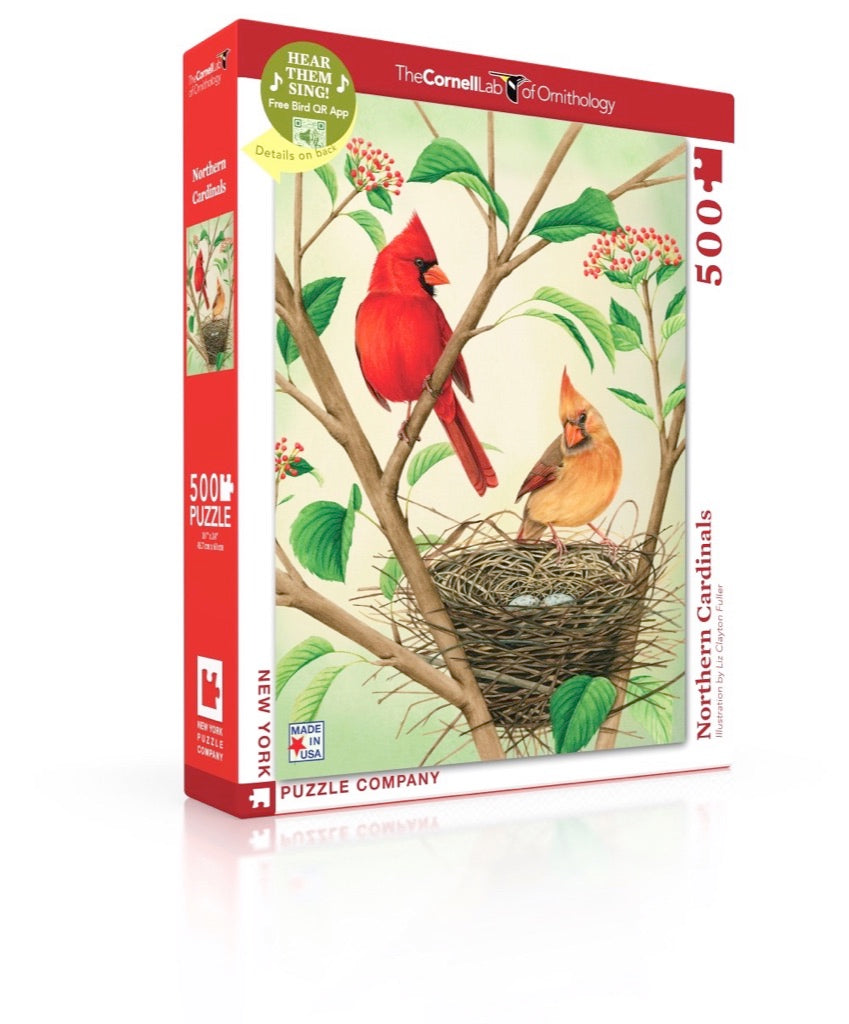New York Puzzle Company Northern Cardinals, 500 Piece Jigsaw Puzzle