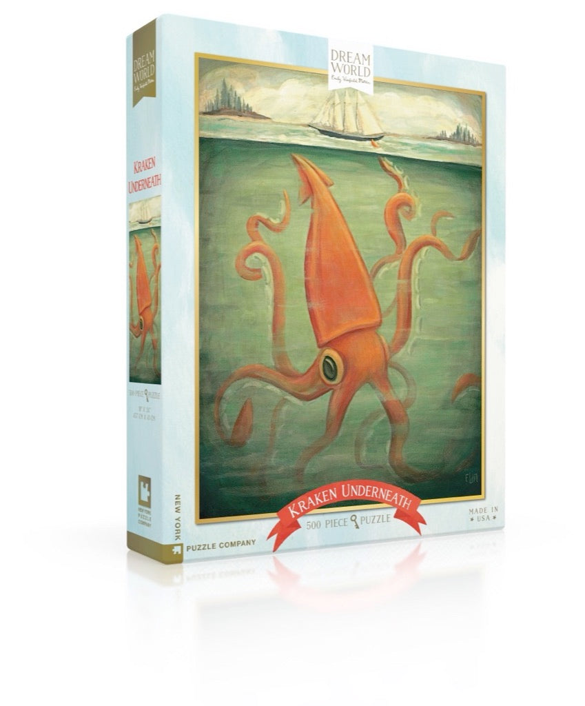 New York Puzzle Company Kraken Underneath, 500 Piece Jigsaw Puzzle