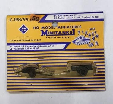 Roco Z-198/99.59 1:87 Minitanks Anti-Tank Gun Cargo Trailer