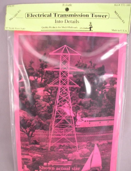 Into Scale TT1-160 N Scale Electrical Transmission Tower Kit 97 Scale Feet Tall