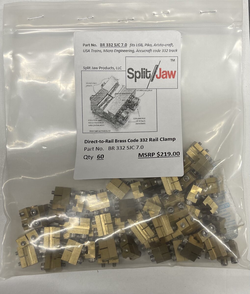 Split Jaw Brass 332 SJC 7.0Direct-to-Rail Code 332 Rail Clamp (Pack of 60)