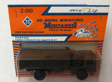 Roco Z-293 1:87 Minitanks LKW 5 t gl Military Vehicle
