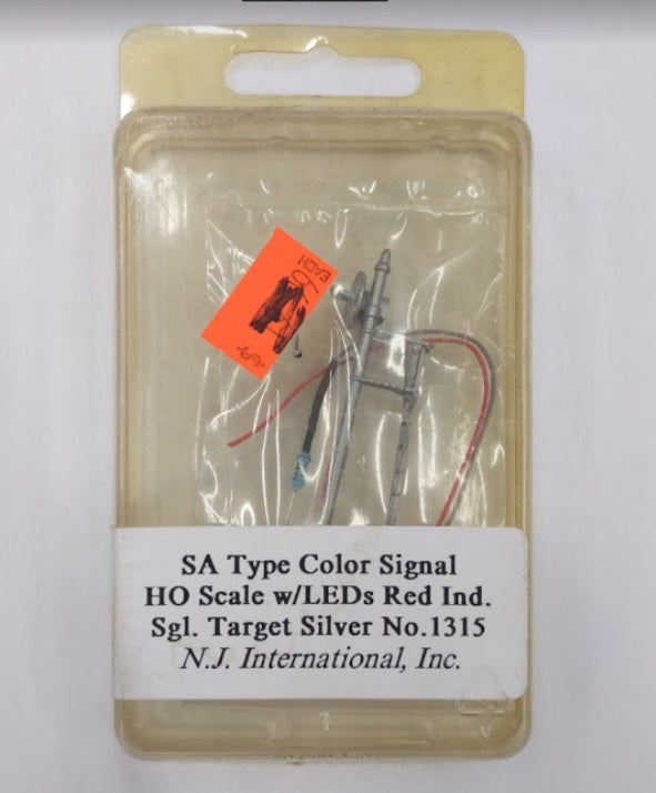 NJ International 1315 HO SA Type Color Signal w/LEDs Red Sgl. Target Silver