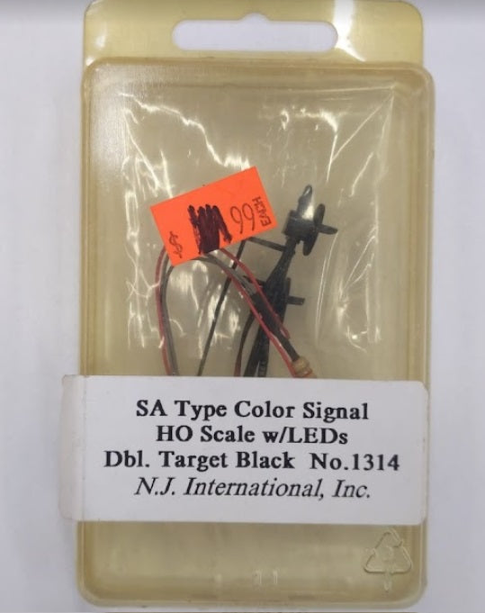 NJ International 1314 HO SA Type Color Signal w/LEDs Dble Target Black