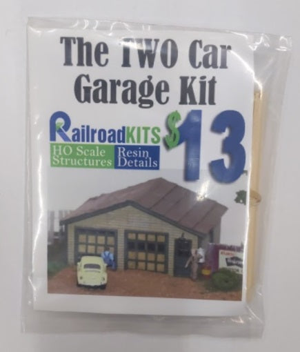 Railroad Kits HO The Two Car Garage Kit