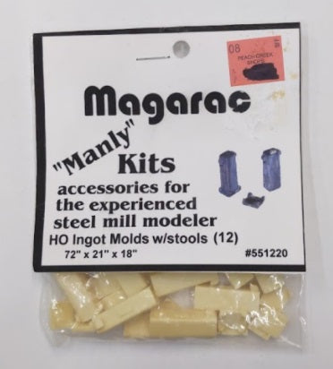 Magarac 551220 HO Ingot Molds W/Stools 72"x21"x18" (Pack of 12)