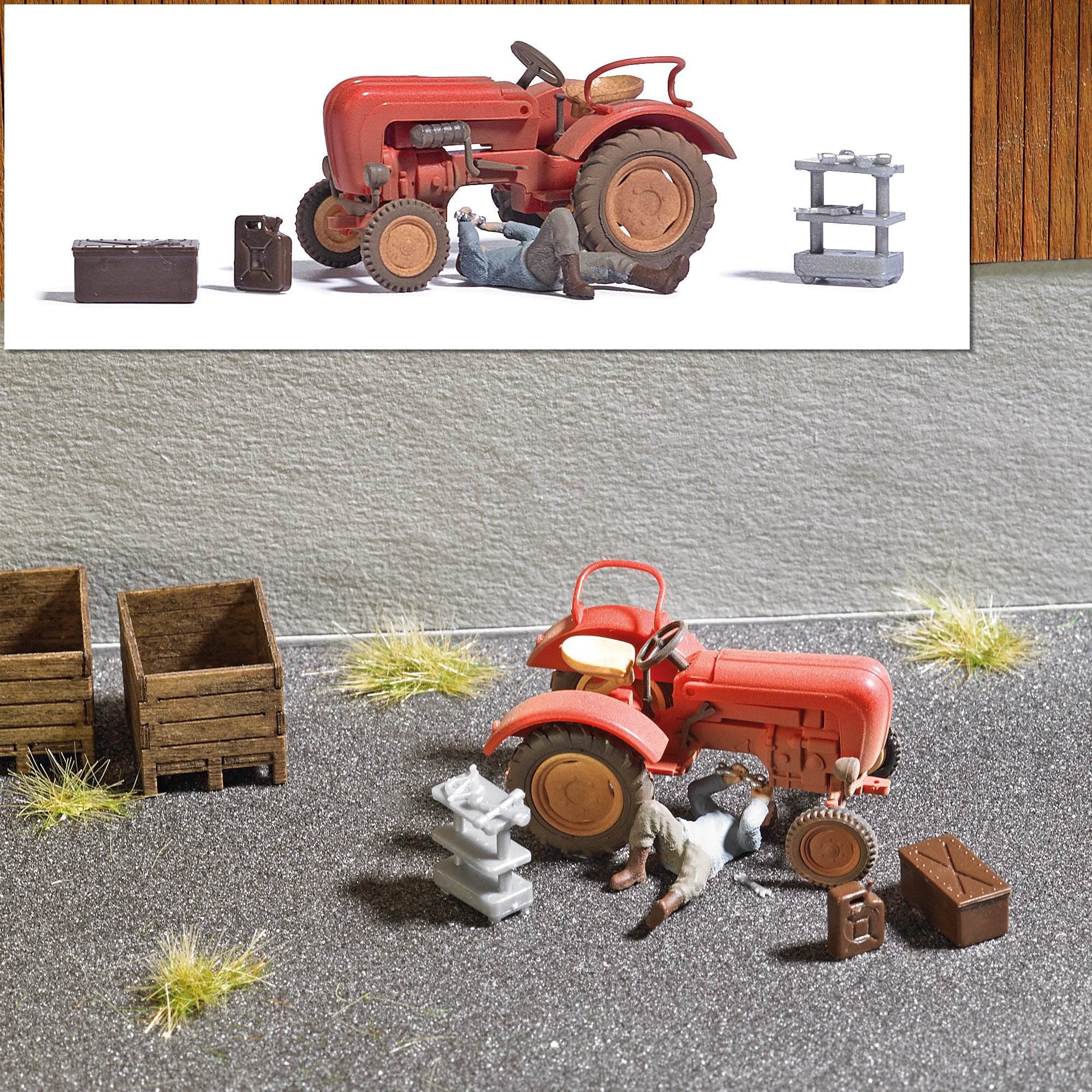 Busch 7937 HO Tractor Repair Action Set