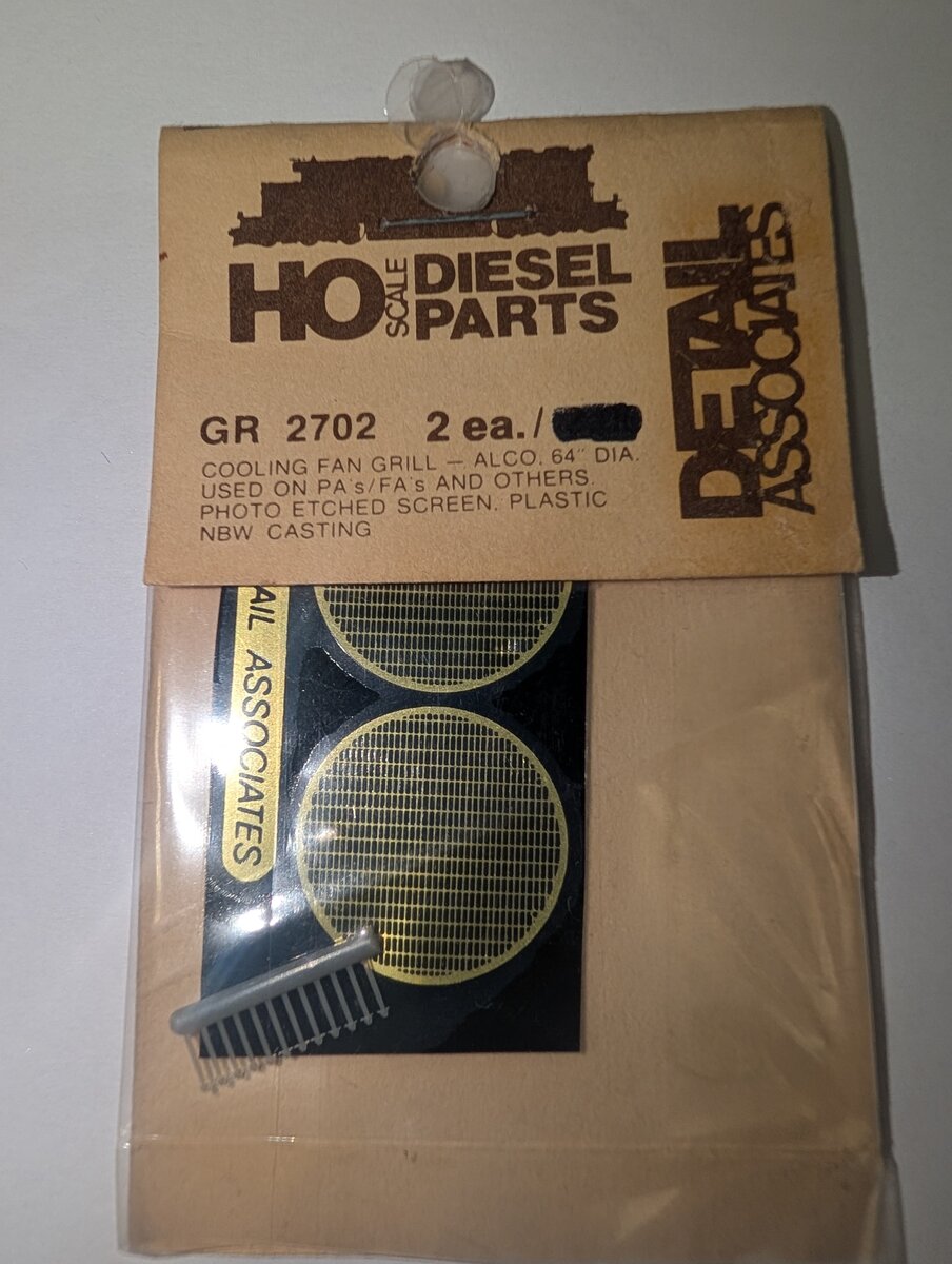 Detail Associates GR2702 HO Cooling Fan Grill Alco 64" Diameter Used on PA/FA