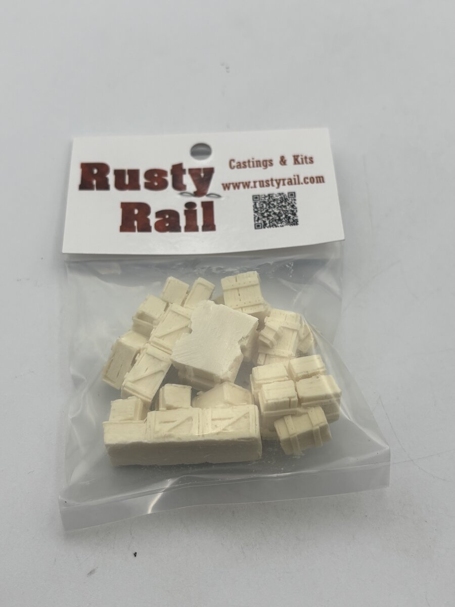 Rusty Rails HO Scale Assorted Boxes & Crates Castings Resin Kit