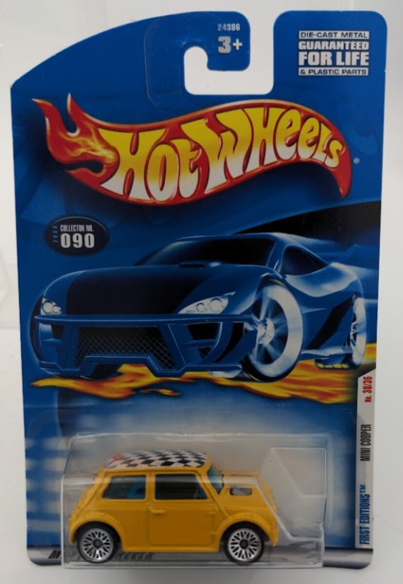 Mattel 24386 Hot Wheels 1:64 Mini Cooper 2000 First Editions Collector No. 090