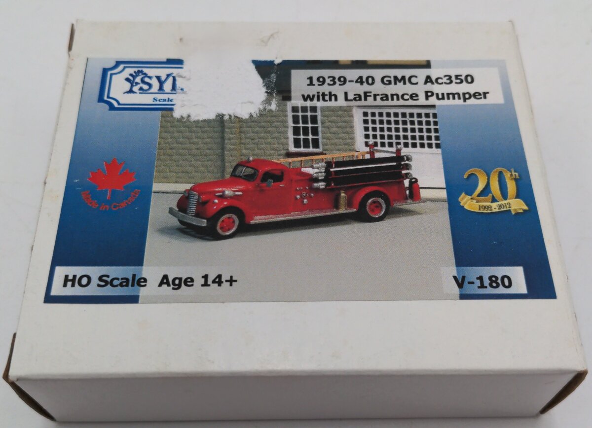 Sylvan Scale Models V-180 HO 1939-40 GMC Ac350with LaFrance Pumper Kit