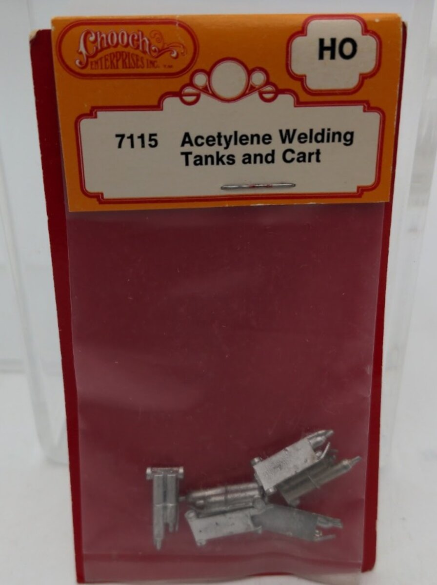 Chooch Enterprises Inc 7115 HO Scale Acetylene Welding Tanks & CartWhite Metal
