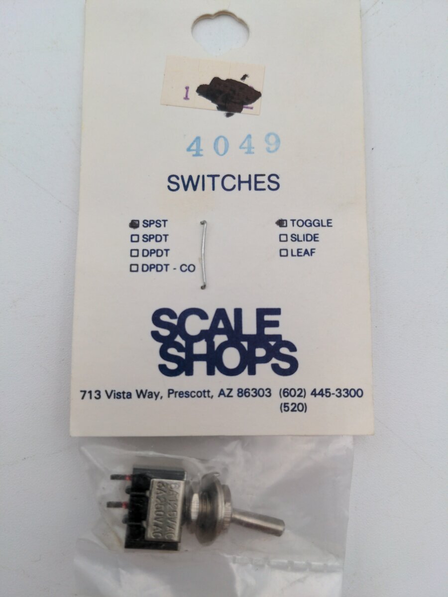 Scale Shops 4049 SPST Toggle Switch